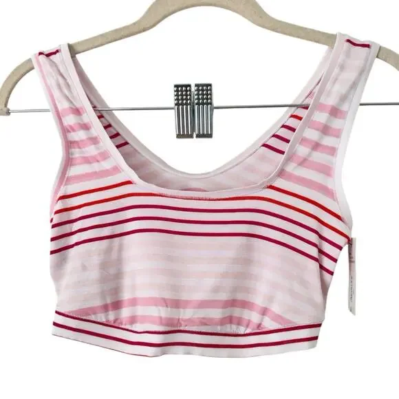 NWT DKNY Pink Stripe Modal Bralette Wireless Lightweight Women’s Medium - Picture 2 of 6